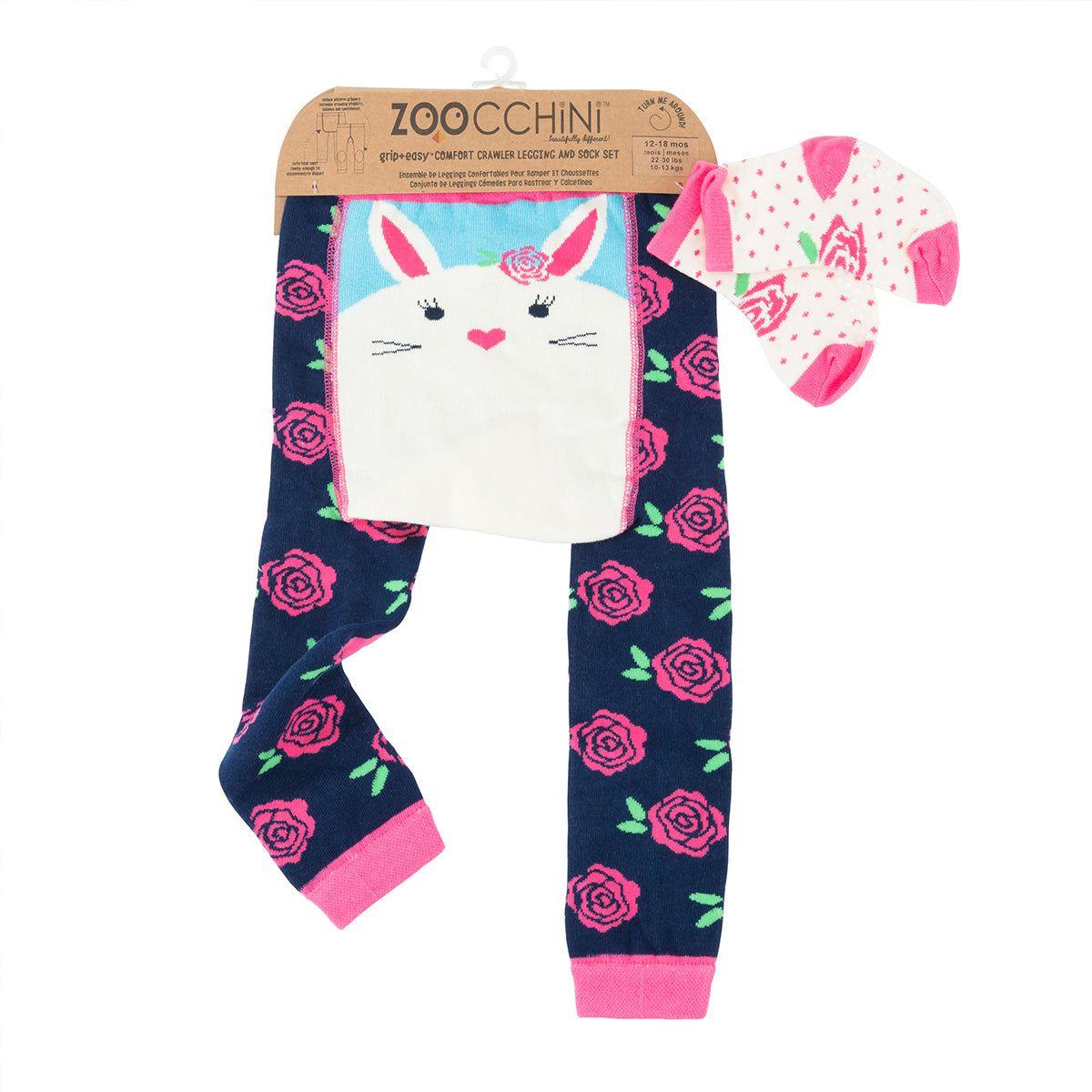 Zoocchini - grip+easy™ Crawler Legging & Sock Set - Beatrice Bunny - Emmbaby Canada