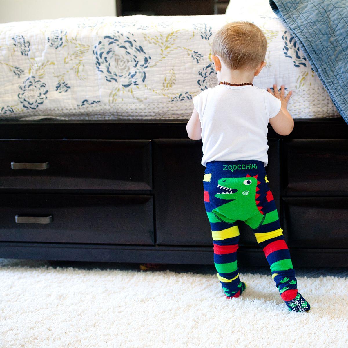 Zoocchini - grip+easy™ Crawler Legging & Sock Set - Devin Dinosaur - Emmbaby Canada