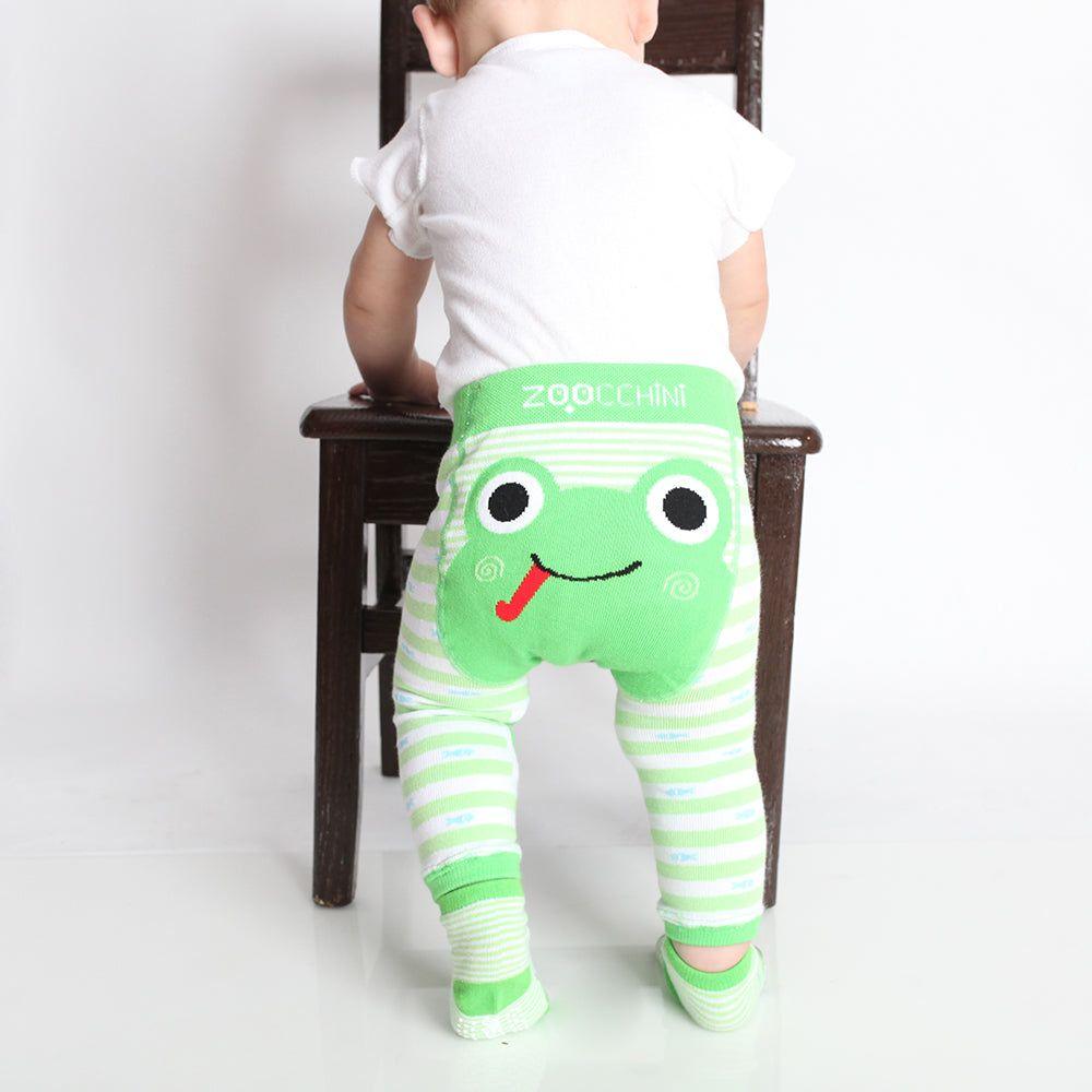 Zoocchini - grip+easy™ Crawler Legging & Sock Set - Flippy Frog - Emmbaby Canada