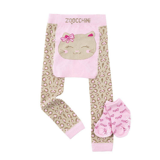 Zoocchini - grip+easy™ Crawler Legging & Sock Set - Kallie Kitten - Emmbaby Canada