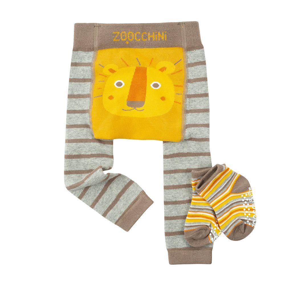 Zoocchini - grip+easy™ Crawler Legging & Sock Set - Leo Lion - Emmbaby Canada