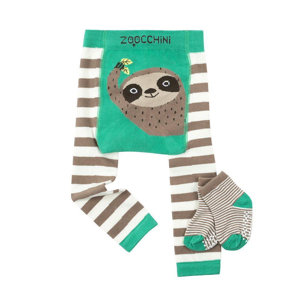 Zoocchini - grip+easy™ Crawler Legging & Sock Set - Silas Sloth - Emmbaby Canada