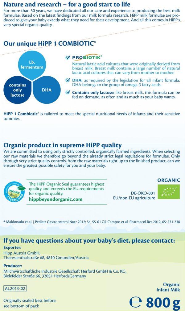 HiPP Stage 1 Organic Combiotic Formula (800g) - Emmbaby Canada