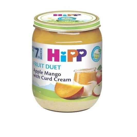 HiPP Fruit Duet Apple Mango With Curd Cream Puree 160G - 6 Jars - Emmbaby Canada