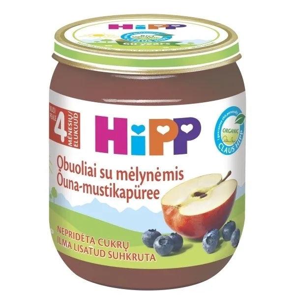 HiPP Apple With Blueberries Puree 125G - 6 Jars - Emmbaby Canada