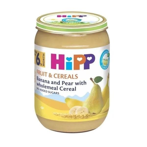 HiPP Banana And Pear With Wholemeal Cereal Puree 190G - 6 Jars - Emmbaby Canada