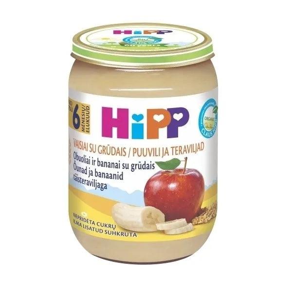 HiPP Apple and Banana with Grain Puree 190g - 6 Jars - Emmbaby Canada