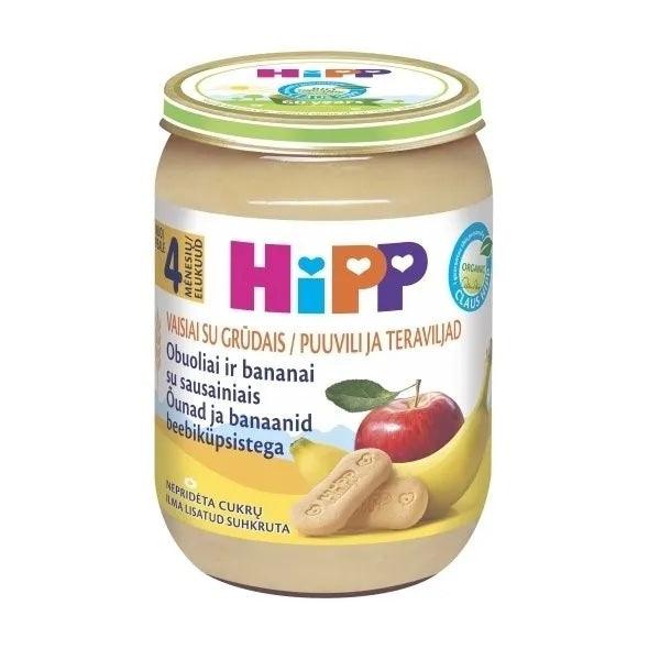 HiPP Apple And Banana With Biscuits Puree 190G - 6 Jars - Emmbaby Canada
