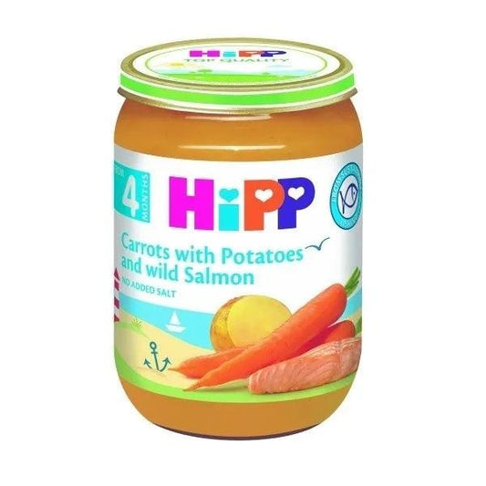 HiPP Carrots with Potatoes and Wild Salmon Puree 190g - 6 Jars - Emmbaby Canada