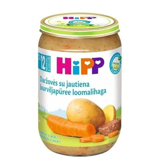 HiPP Mixed Vegetables With Beef Puree 220G - 6 Jars - Emmbaby Canada