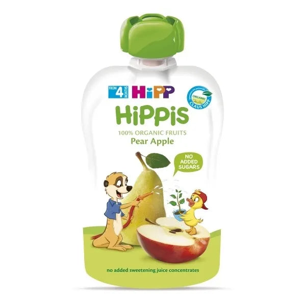 HiPP Hippis Pear Apple Puree 100G - 6 Pouches - Emmbaby Canada