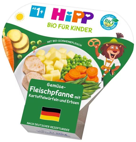 HIPP Kids Menu Organic Vegetable-Meat-Combo with potatoes and peas 250g - from 12 months - Emmbaby Canada