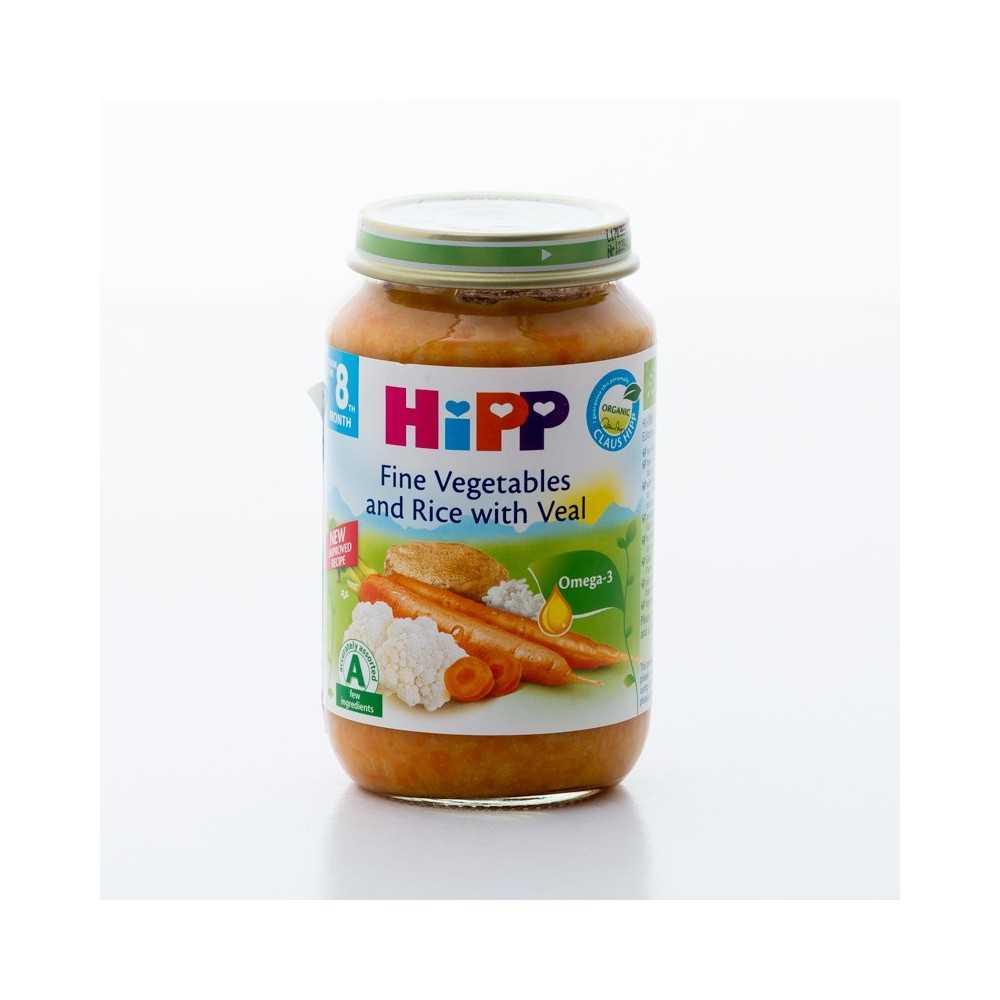 HiPP Fine Vegetables and Rice with Veal 220 g - 6 Jars - Emmbaby Canada